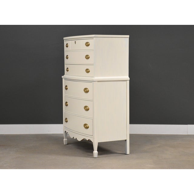 1960s White Shabby Chic Modern Tall Dresser For Sale In Boston - Image 6 of 11