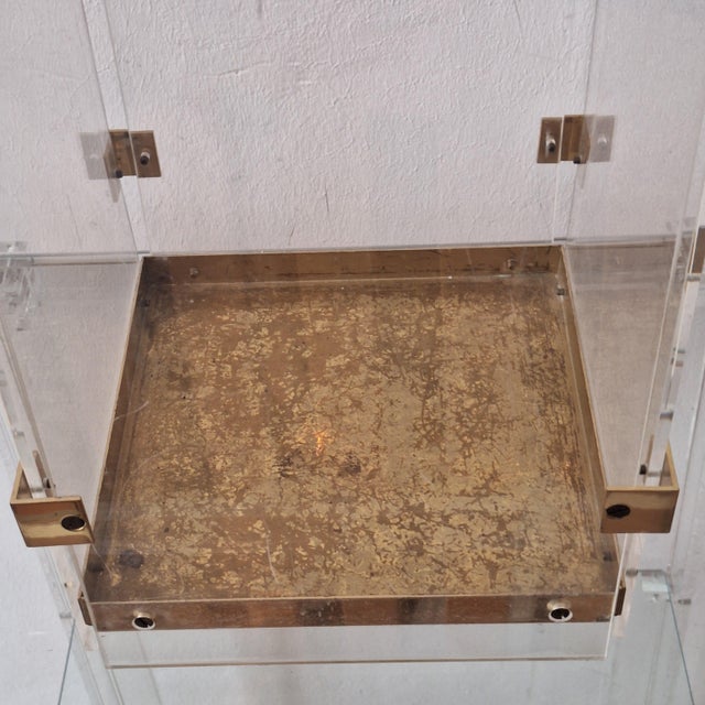 Mid-Century Modern Acrylic Glass and Brass Umbrella Stand in the style of Fontana Arte, 1970s For Sale - Image 3 of 14