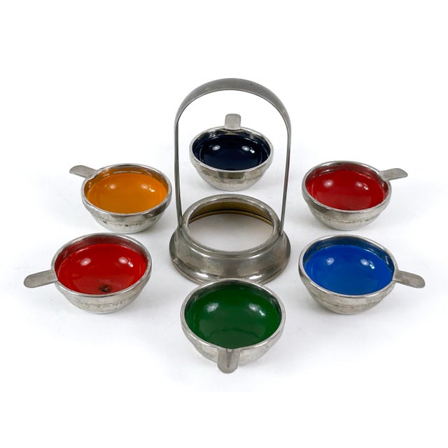 Small Mid-Century Modern Enameled Ashtrays, Germany, 1960s, Set of 6 For Sale - Image 6 of 18