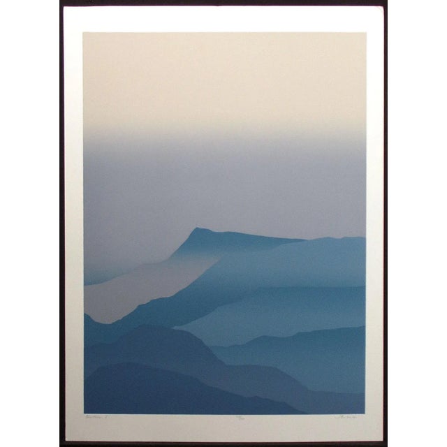 Contemporary 1980s "Blue Mesa I, II" Jim Boutwell Diptych Signed and Numbered Serigraph Prints - Set of 2 For Sale - Image 3 of 10