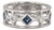 0.68ctw Sapphire Diamond Ring 18k White Gold Band Size 6.75 Stackable For Sale