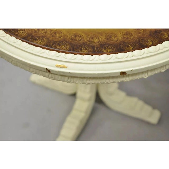 Gold Vintage Hollywood Regency Gold Leaf Glass Kidney Bean Shaped Side Tables - Pair For Sale - Image 8 of 15