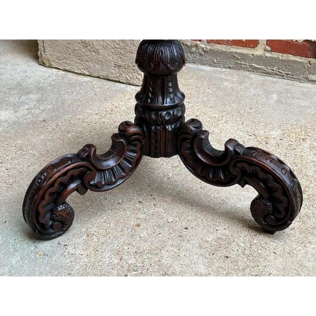 Antique English Carved Display Pedestal Stand Jardiniere Plant Bronze Table For Sale - Image 10 of 13