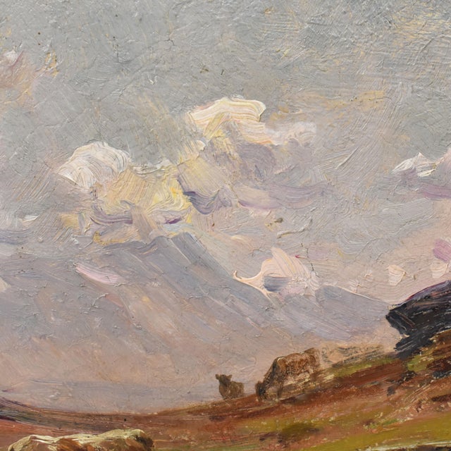 Clovis Frédérick Terraire, Landscape with Young Shepherdess, 20th Century, Oil Painting on Canvas, Framed For Sale - Image 8 of 11