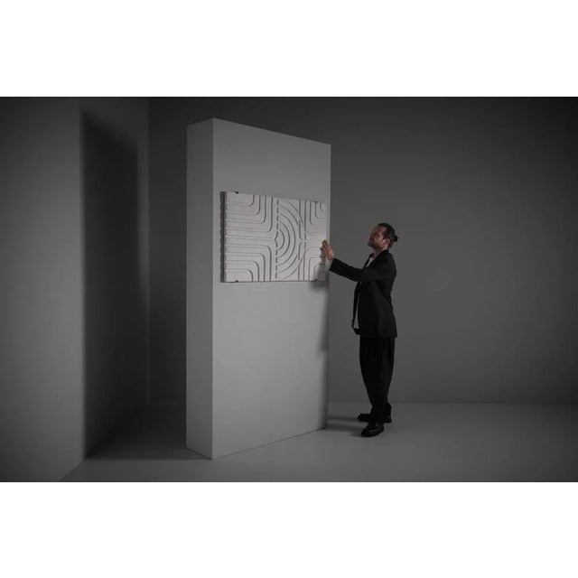 White Plaster Wall Relief by Momcilo Milovanovic, 1920s For Sale - Image 6 of 9