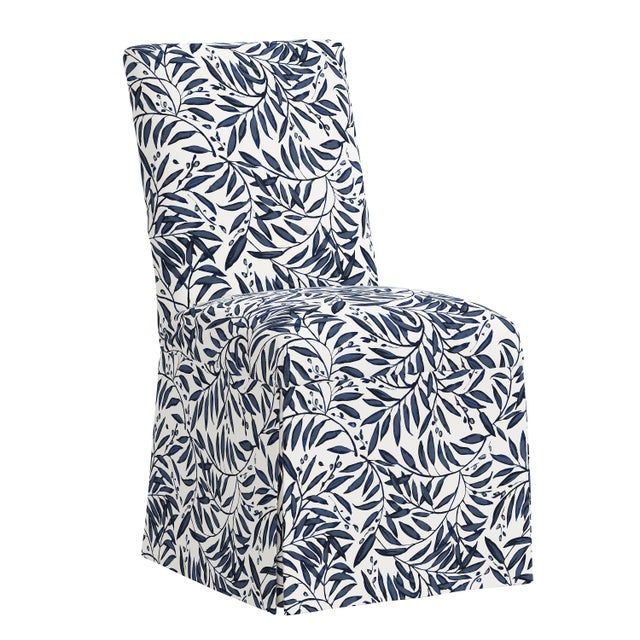Slipcover Dining Chair in Blue Voysey Vine Chairish
