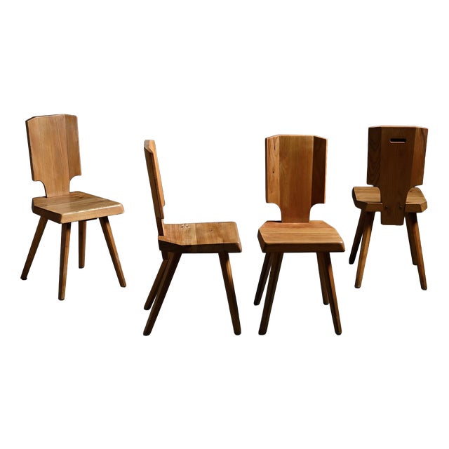 Model S28 Chairs by Pierre Chapo, France, 1965, Set of 4 For Sale