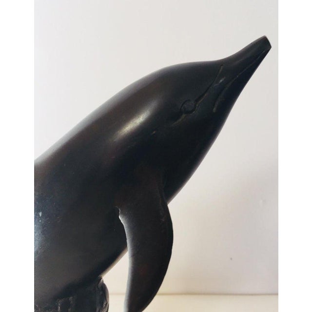 Vintage Dolphins Bronze Bookends - A Pair For Sale - Image 13 of 13