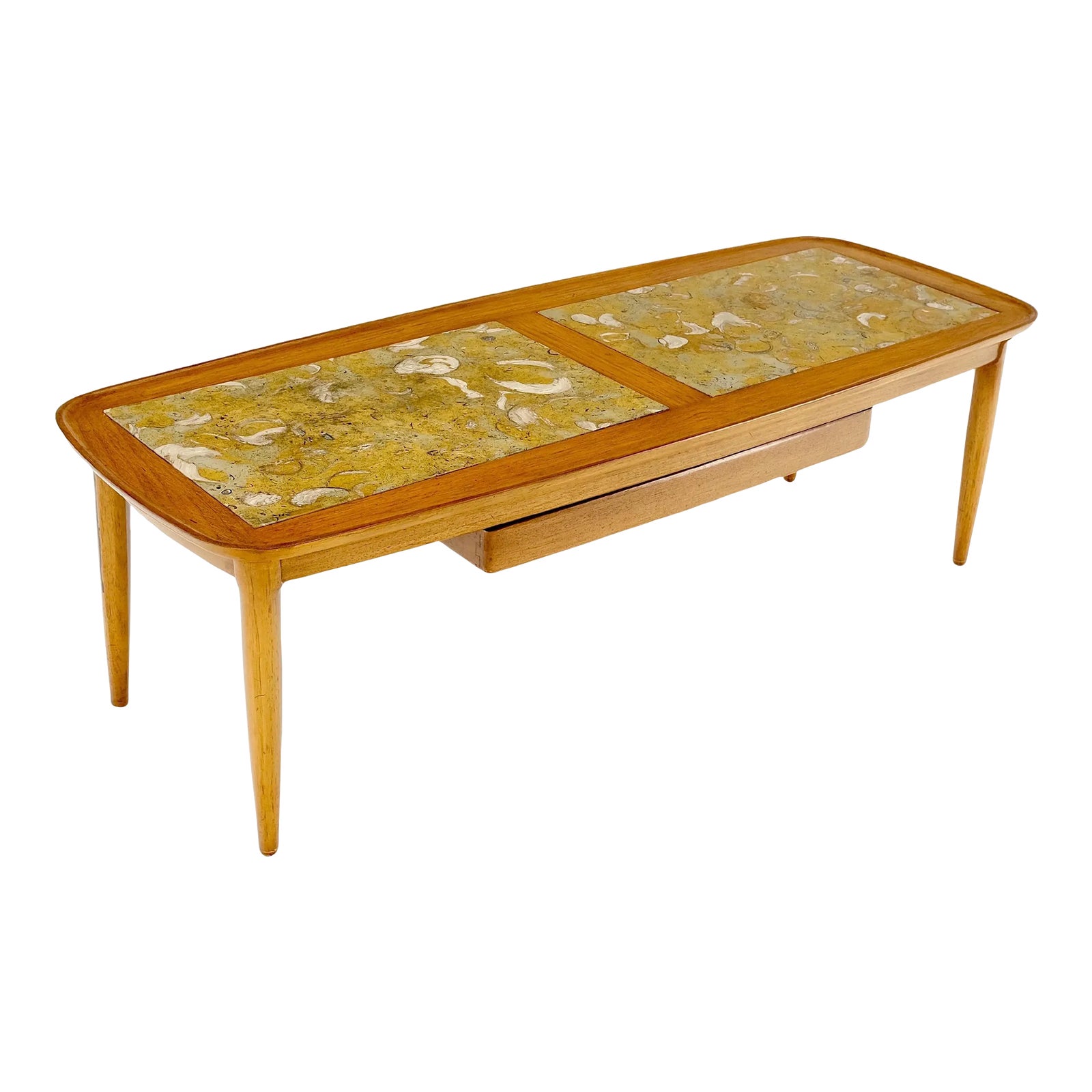 Tomlinson Fossil Marble Rolled Edges Rounded Corners Rectangle Coffee ...