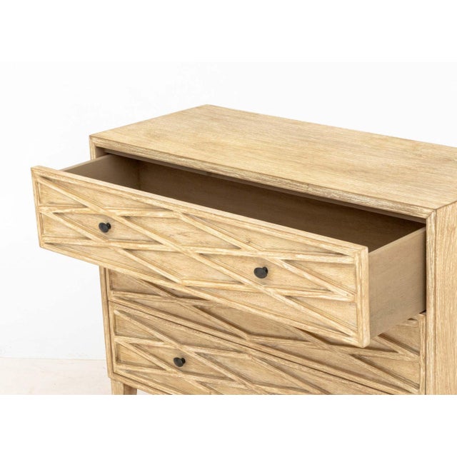 Contemporary Cerused Wood Chest of Drawers For Sale - Image 4 of 6
