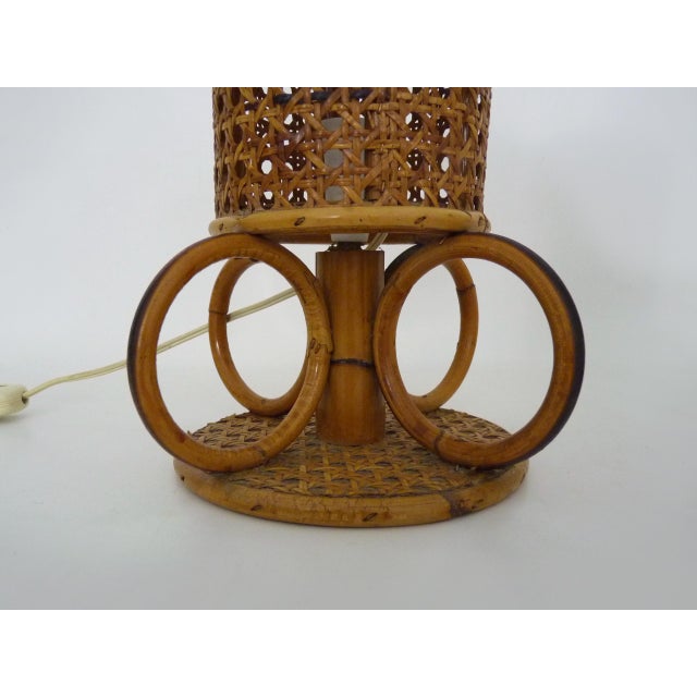 1950s Bamboo, Rattan and Cane Lamps, Italy, 1950s-1960s, Set of 2 For Sale - Image 5 of 8