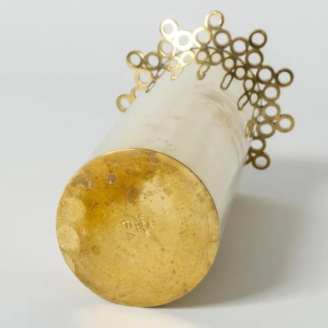 Brass Vase by Pierre Forssell For Sale - Image 6 of 9