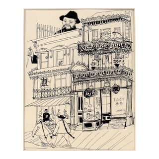 General Merch Way Down in Chinatown - Vintage Illustration in Ink by Irene Pattinson For Sale