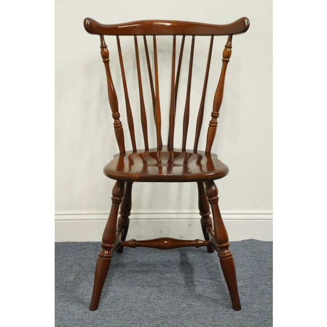 Set of 4 Cresent Furniture Solid Cherry Traditional Fiddleback Dining Side Chairs 8411 For Sale In Kansas City - Image 6 of 13