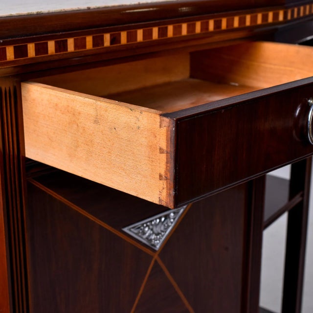 Art Nouveau Style Mahogany Sideboard With Marble Top For Sale - Image 10 of 13