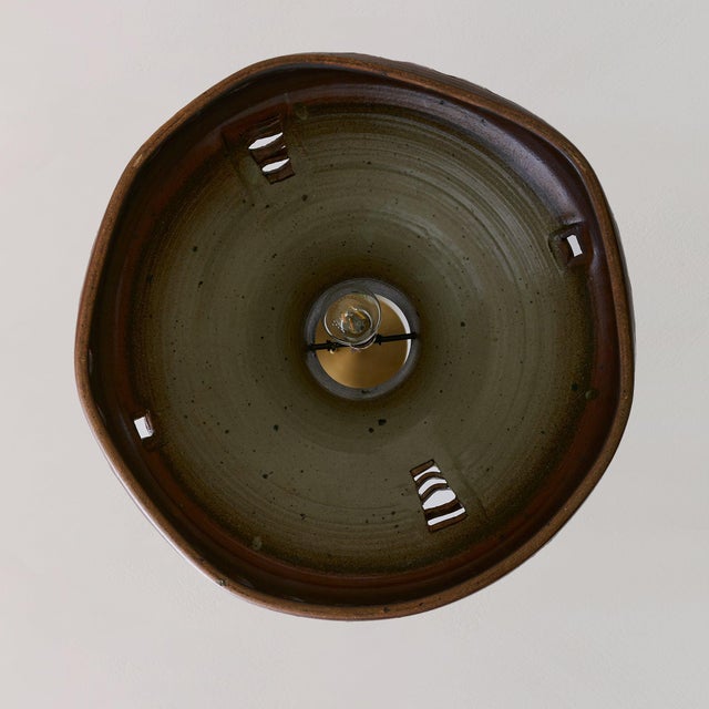 Danish Maroon Ceramic Pendant Light, 1960s For Sale - Image 4 of 9