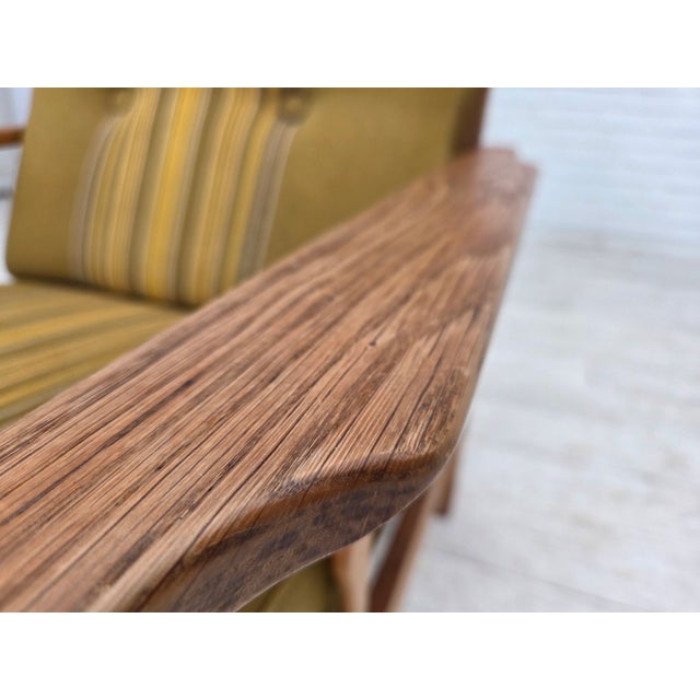 Vintage Danish Lounge Chair in Furniture Wool and Oak, 1970s For Sale - Image 12 of 18