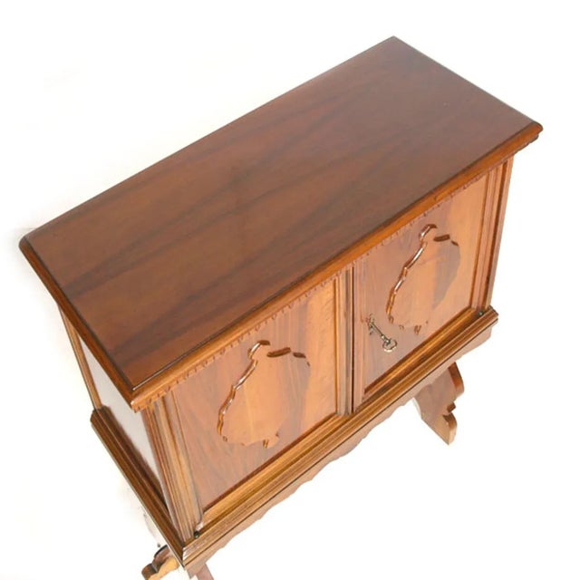 Mid-Century Modern Vintage Tuscan Bar Cabinet in Solid Walnut For Sale - Image 3 of 5