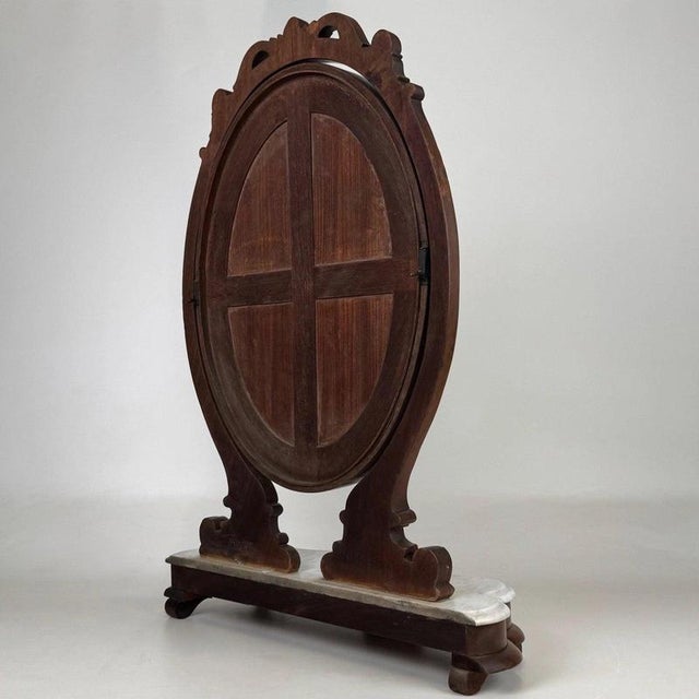 Wood Antique English Marble-Top Dressing Mirror For Sale - Image 7 of 14