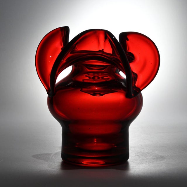 Ruby Red Polish Glass Vase by Czeslaw Zuber for Barbara, 1970s, in Flawless conditions. Designed 1970 to 1979 I have...