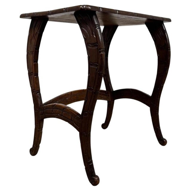Antique English Carved Mahogany Side Table, 1900s For Sale - Image 9 of 10