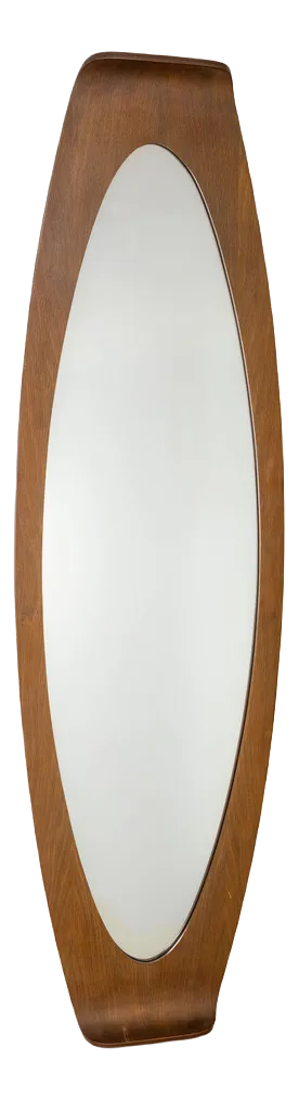 Curved Wooden Mirror by Campo E Graffi for Home, 1950s