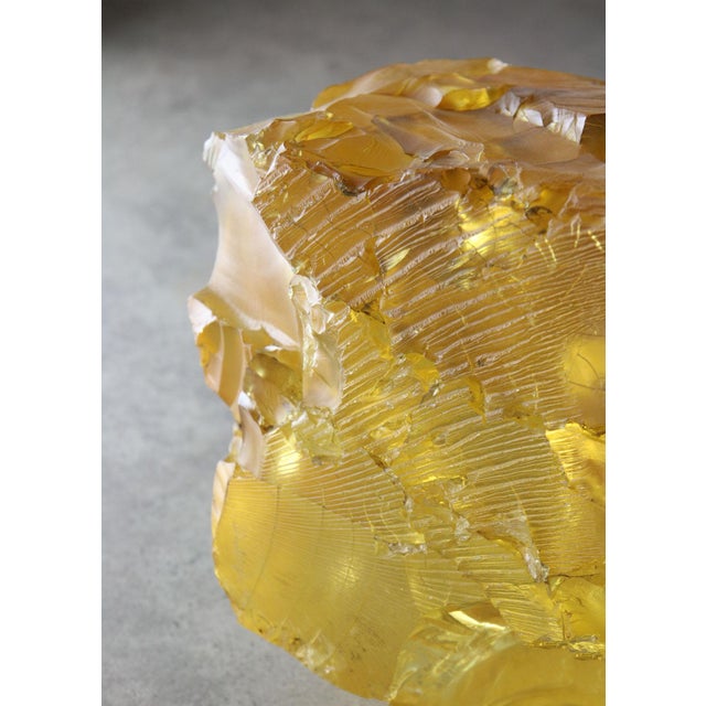 Vintage Italian Yellow Sculpture Lamp, 1970s For Sale - Image 12 of 16