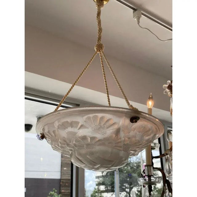 Degue Paris Glass Art Deco Chandelier For Sale - Image 15 of 17