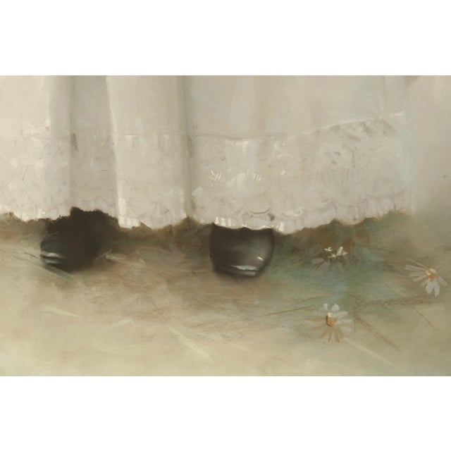 Antique 19th Century American Portrait Young Girl Pastel Drawing, By Daniel Shepard For Sale - Image 11 of 13