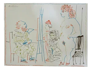Pablo Picasso, Painter and His Models, 1962, Lithograph