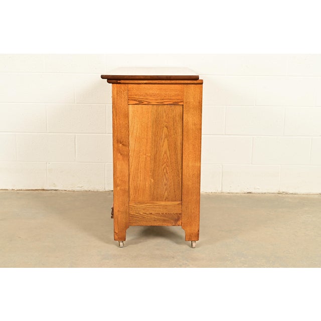 Antique Victorian Carved Oak Dresser or Chest of Drawers, Circa 1890s For Sale - Image 12 of 14