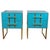 Light Blue Murano Glass Bedside Tables in Brass and Gray Velvet from Justfurnituress SRL, Set of 2 For Sale - Image 10 of 10