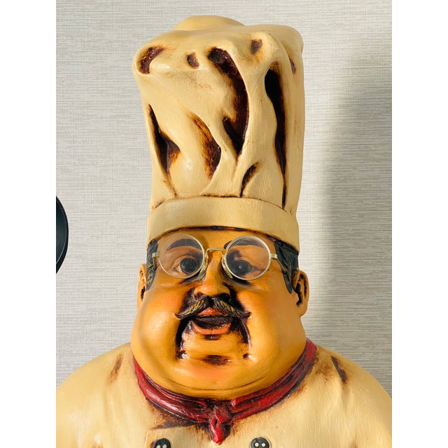 Gorgeous 4 ft vintage restaurant display sign French cook figure.