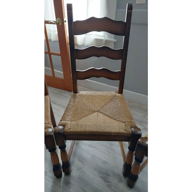 This 4 chairs were brought over from France. They will bring a touch of timeless charm to your dining space with a...