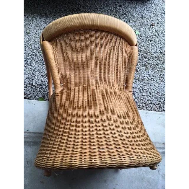 Late 20th Century 1970s Rattan Lounge Chair For Sale - Image 5 of 9