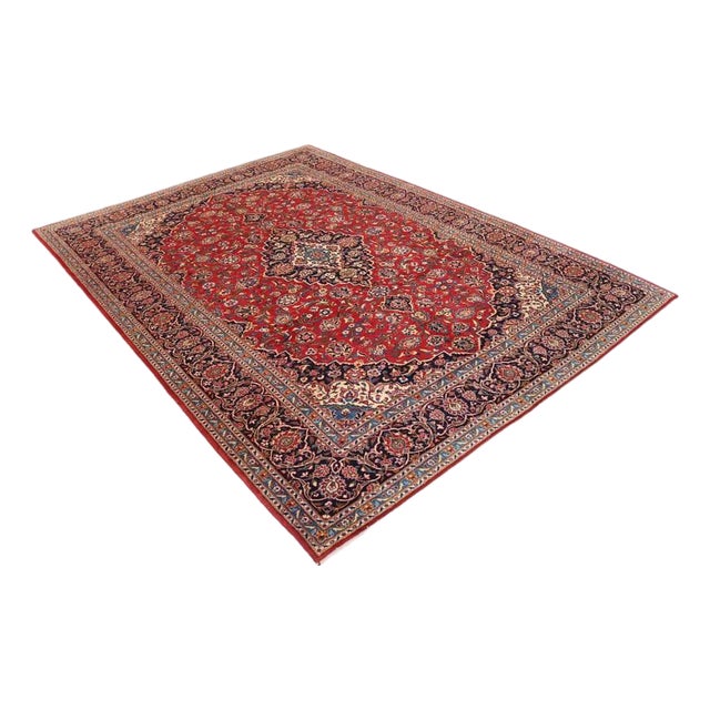 Hand-Knotted Keshan Rug Nain in Wool For Sale