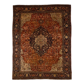 Antique Persian Farahan Sarouk Rug 8’9" X 11’6" For Sale