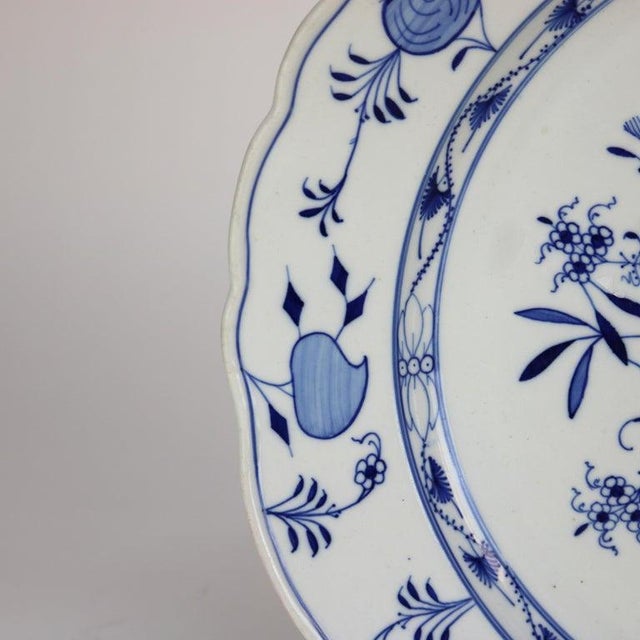 Rococo Antique Meissen Porcelain Charger With Onion Pattern C1900 For Sale - Image 3 of 7