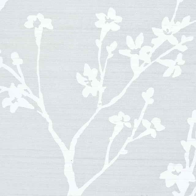 Contemporary Sample - Schumacher Twiggy Silk Fabric in Ice For Sale - Image 3 of 5