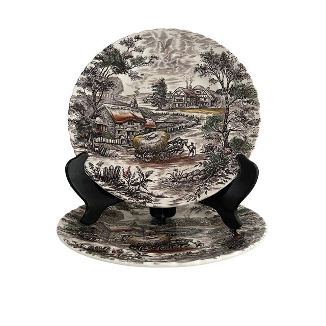 Early 20th Century Yorkshire Ironstone Plates - a Pair For Sale - Image 10 of 10