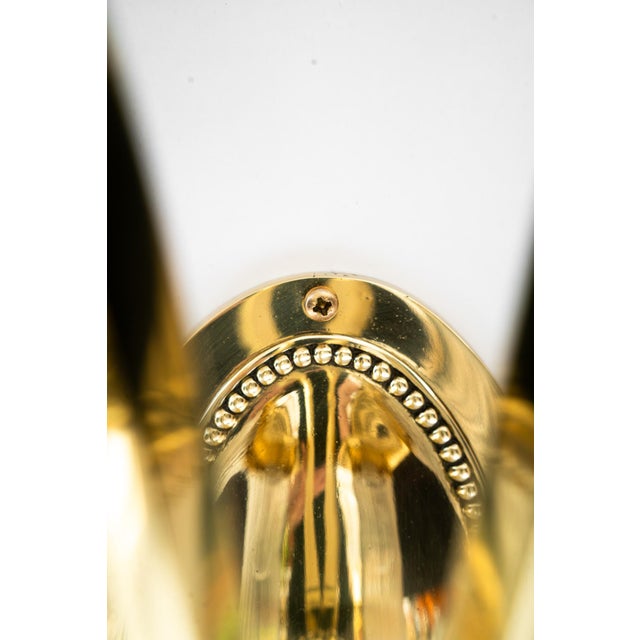 Art Deco Double Light Brass Wall Lamps with Glass Sticks, Vienna, Austria, 1920s, Set of 2 For Sale - Image 13 of 18