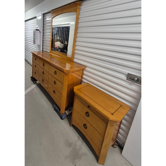 Late 20th Century Honey-Toned Wooden Bedroom Set by Fairmont Designs For Sale In Palm Springs - Image 6 of 18
