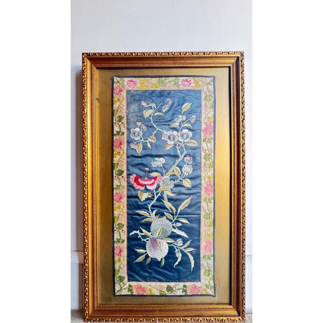 Antique Framed Chinese Silk Panel (Qing Dynasty) For Sale - Image 4 of 8