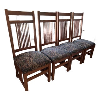 Craftsman/ Mission Style Dining Chairs - Set of 4 For Sale