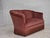 1960s, Danish 2-seater sofa. Original pink furniture velour, beech wood legs, springs in the seat. Original good...