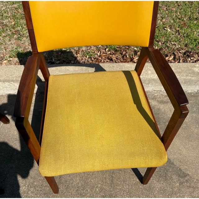 Gold MCM Walnut Side Chairs - A Pair For Sale - Image 8 of 10