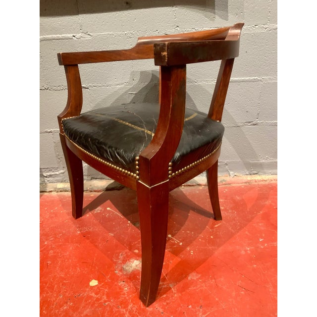astonishing comfortable (so people tell me), this Napoleon III desk chair in the with it ORGINAL LEATHER is the bomb....