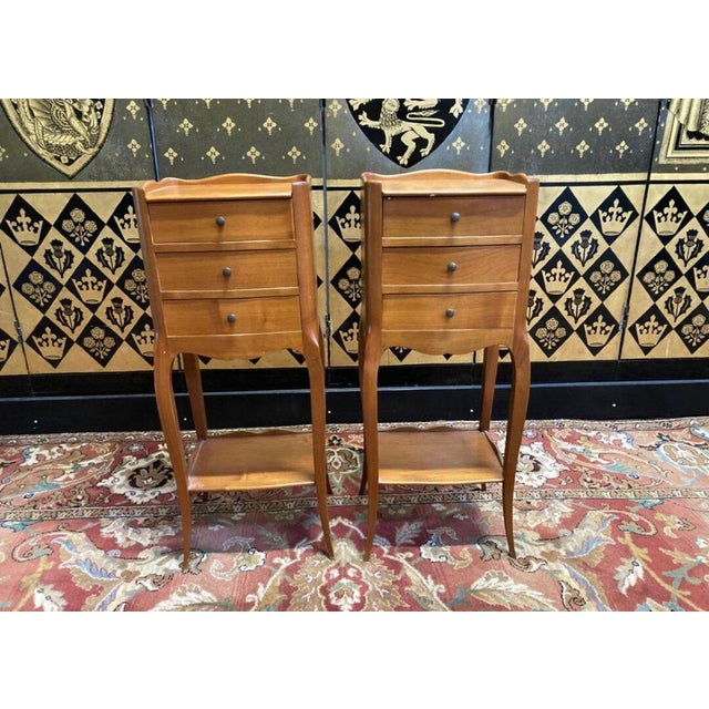 Wood Louis Xv Style Bedside Tables, Set of 2 For Sale - Image 7 of 7