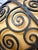 Art Deco Wrought Iron Ceiling Light-Edgar Brandt Style-Amber Glass -17 Inch For Sale - Image 9 of 11