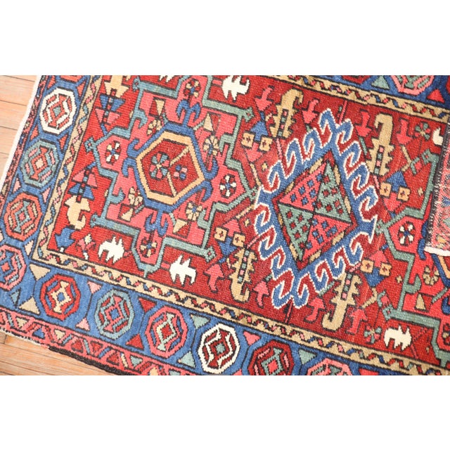Antique Colorful Small Persian Heriz Rug - 2'11" x 4'4" For Sale In New York - Image 6 of 7